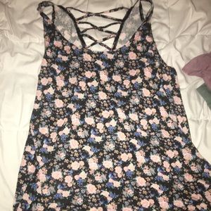 Floral Cross Back Tank